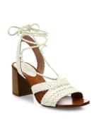 Michael Kors Collection Lawson Ankle-wrap Woven Leather Sandals