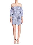 Milly Off-the-shoulder Striped Dress