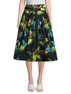 Marc Jacobs Parrot-print Belted Midi Skirt