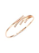 Hueb Wave 14k Rose Gold & Diamond Bangle Bracelet