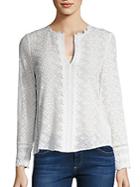 Rebecca Taylor Florence Embroidered Silk Top