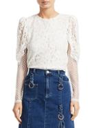 Chlo Lace Sheer-sleeve Blouse