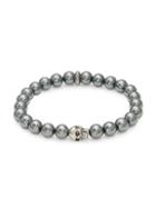 Saks Fifth Avenue Silvertone & Hematite Beads Bracelet