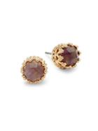 Ava & Aiden Amethyst Crown Stud Earrings