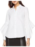 Bcbgmaxazria Cotton Ruffle Sleeve Blouse