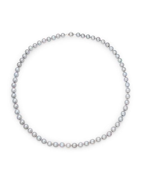 Masako 14k Gold & 9-10mm Grey Pearl Necklace