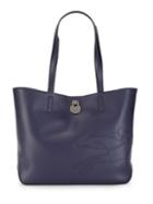 Longchamp Logo Patch Leather Shoulder Bag