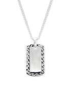 Saks Fifth Avenue Made In Italy Sterling Silver Dog Tag Necklace