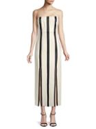 Diane Von Furstenberg Striped Strapless Midi Dress
