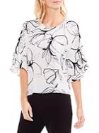 Vince Camuto Fresco Petals Tiered Ruffle-sleeve Blouse