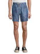 7 For All Mankind Drawcord Palm Linen-blend Shorts