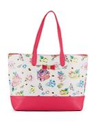 Betsey Johnson Be My Bow Floral-print Tote