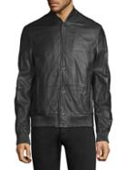 Michael Kors Perforated Leather Bomber Jacket