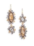 Alexis Bittar Elements Desert Jasper & Crystal Reverse Mosaic Drop Earrings