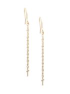 Saks Fifth Avenue Made In Italy 14k Yellow Gold Linear Cross Earrings