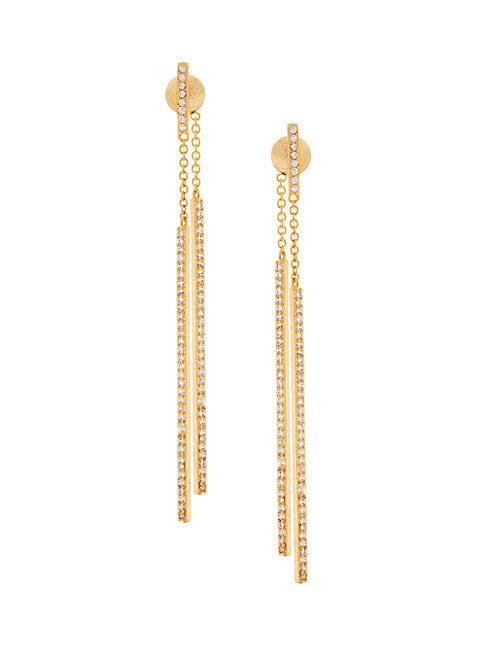Rivka Friedman 18k Goldplated And Cubic Zirconia Elongated Dangle Earrings