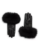 Surell Chic Dyed Fox Fur Leather Gloves