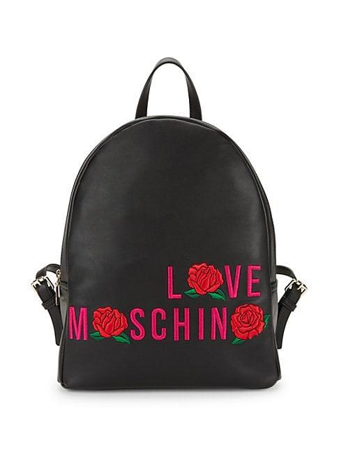 Love Moschino Love Rose Logo Backpack