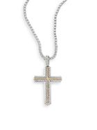 Effy 925 Sterling Silver & 18k Yellow Gold Cross Pendant Necklace