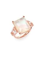 Ippolita Ros&eacute; Rock Candy Mother-of-pearl & Clear Quartz Doublet Ring