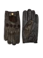 Saks Fifth Avenue Perforated Leather Driver Gloves