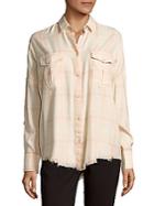 Iro Kaitlyn Frayed-hem Plaid Shirt