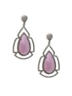 Bavna Pink Sapphire & Diamond Teardrop Earrings