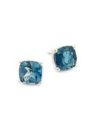 Effy 14k White Gold & London Blue Topaz Stud Earrings