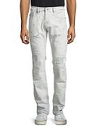 Cult Of Individuality Rebel Straight-leg Stitched & Distressed Jeans