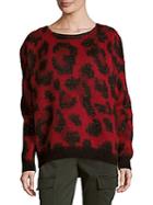 Maje Cheetah Print Wool-blend Sweater