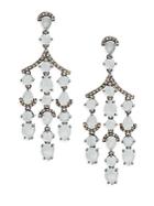 Bavna Diamond & Aquamarine Drop Earrings