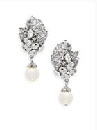 Ben By Ben-amun Faux Pearl And Swarovski Crystal Cluster Earrings
