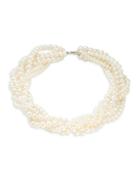 Masako 10mm Silver Pearl Collar Necklace