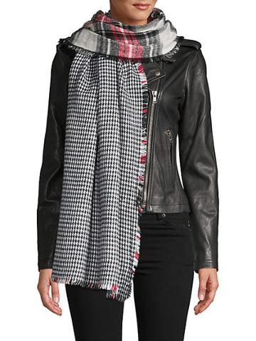 Renvy Mixed-print Fringed Scarf
