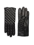Agnelle Chloe Quilted Leather Pearl Gloves