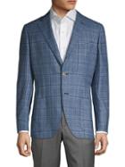 Luciano Barbera Textured Plaid Wool Jacket