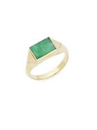 Estate Jewelry Collection Ring Jadeite & 18k Yellow Gold Pinky Ring