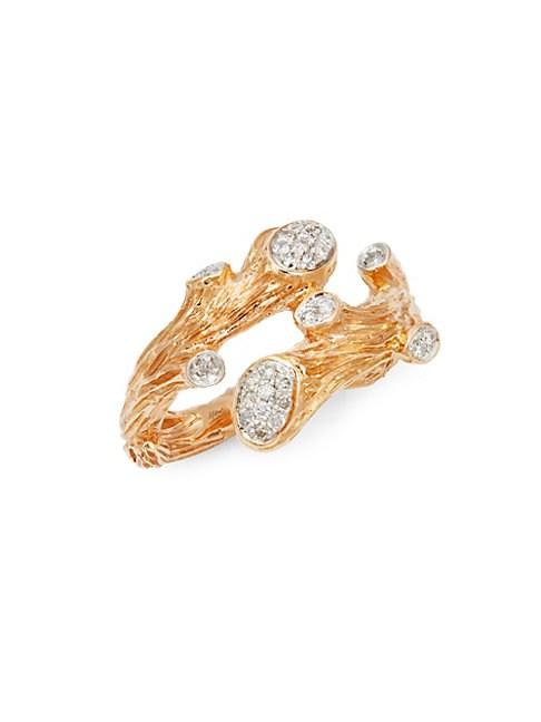 Michael Aram Enchanted Forest 18k Rose Gold & Diamond Ring
