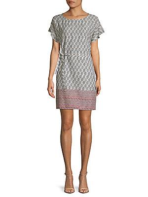 Beach Lunch Lounge Printed Belted Shift Dress