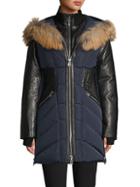 Nicole Benisti Courcheval Fox Fur & Leather-trim Down Coat
