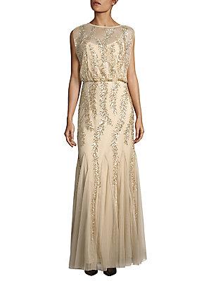 Aidan Mattox Sequin Embellished Gown