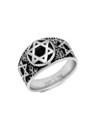 Anthony Jacobs Two-tone Stainless Steel Star Of David Ring