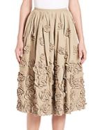 Michael Kors Collection Embellished Cotton Skirt