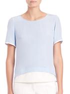 Akris Silk Colorblock Top