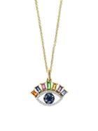 Effy 14k Yellow Gold & Multi-stone Evil Eye Pendant Necklace