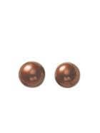 Effy Brown Freshwater Pearl Studs Set In 14 Kt. Yellow Gold 9-9.5mm