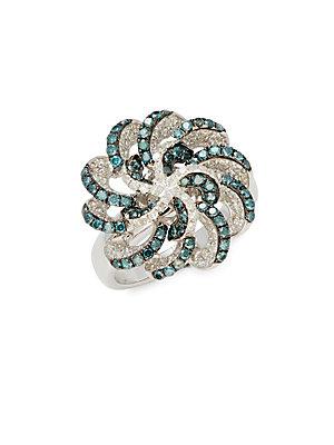 Effy Blue Diamond & White Gold Ring