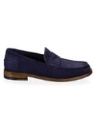 A. Testoni Suede Penny Loafers