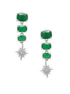 Saks Fifth Avenue Crystal And Agate Statement Earrings