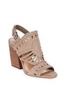 Vince Camuto Leather Stacked Blocked Sandals